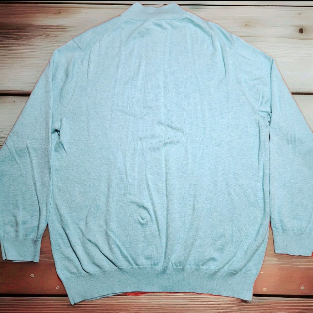 Vineyard Vines Cashmere Blend ¼ Zip Sweater Size XXL Color Aquamarine 😍 - Picture 10 of 11